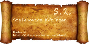 Stefanovics Kármen névjegykártya